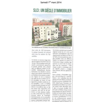 SLCI : un siècle d'immobilier